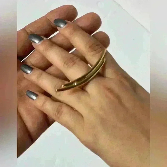 Long Golden Ring with a Tiny Bling - Picture 5 of 5